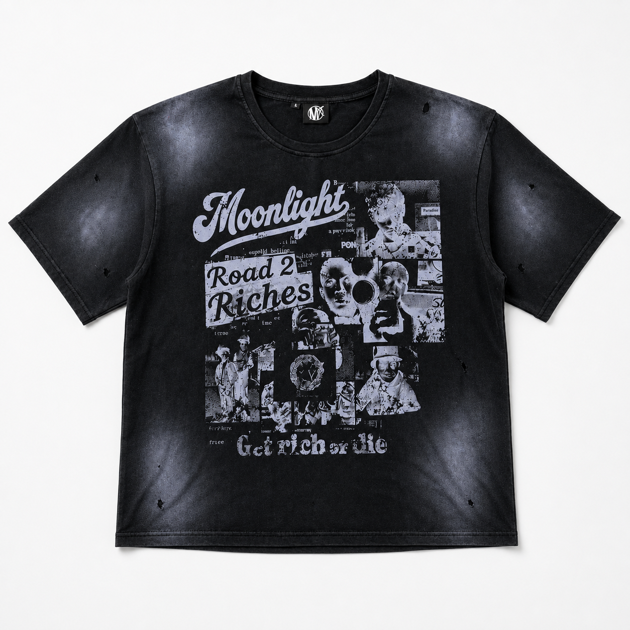MOONLIGHT ROAD 2 RICHES BLACK TEE