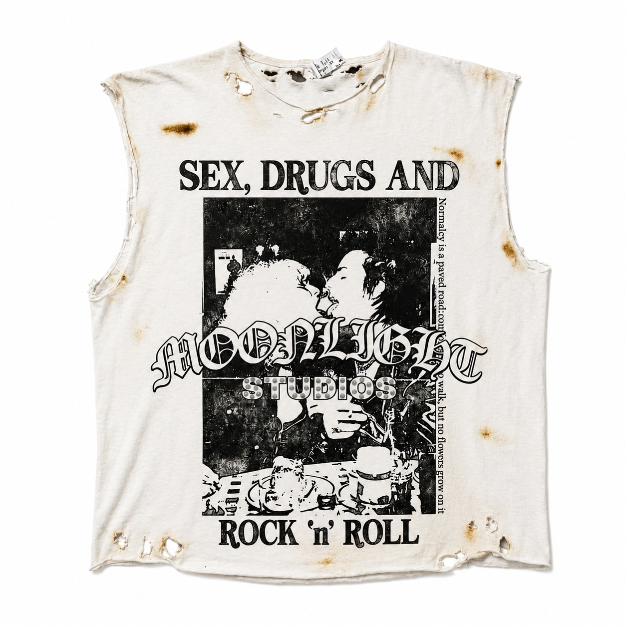 After dark White sleeveless