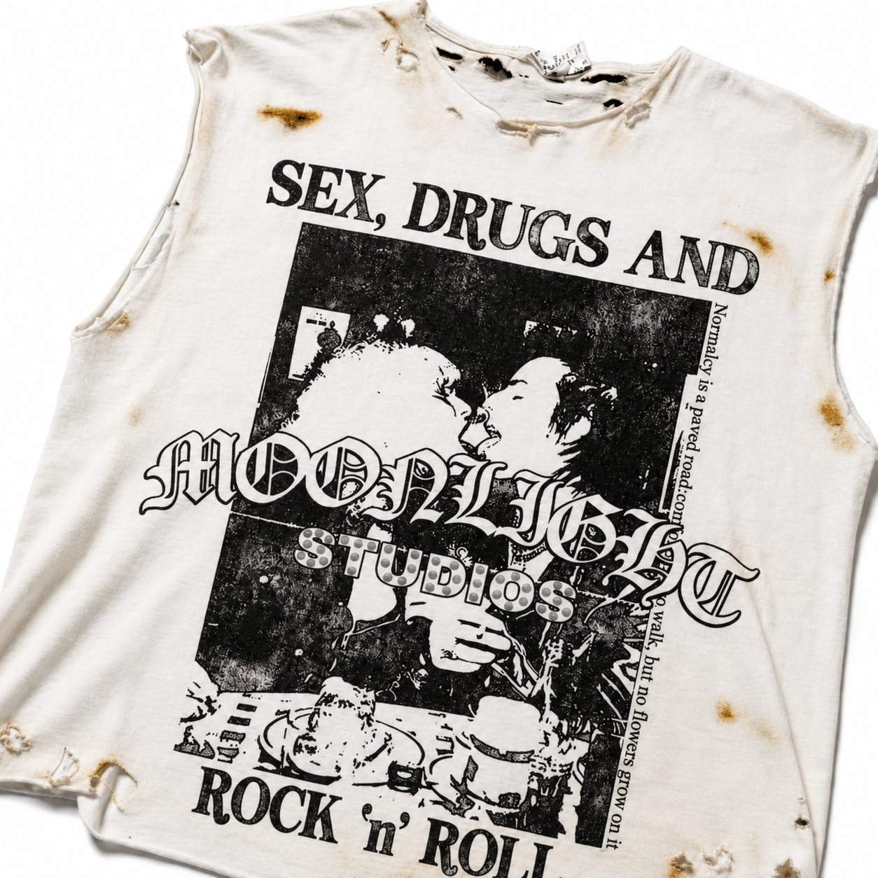 After dark White sleeveless